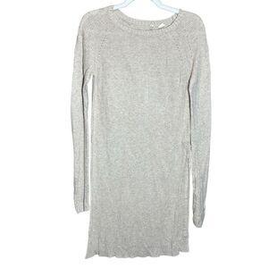 Anthropologie Moth Side Split Tunic Pasadena Sweater dress cashmere blend oatmea